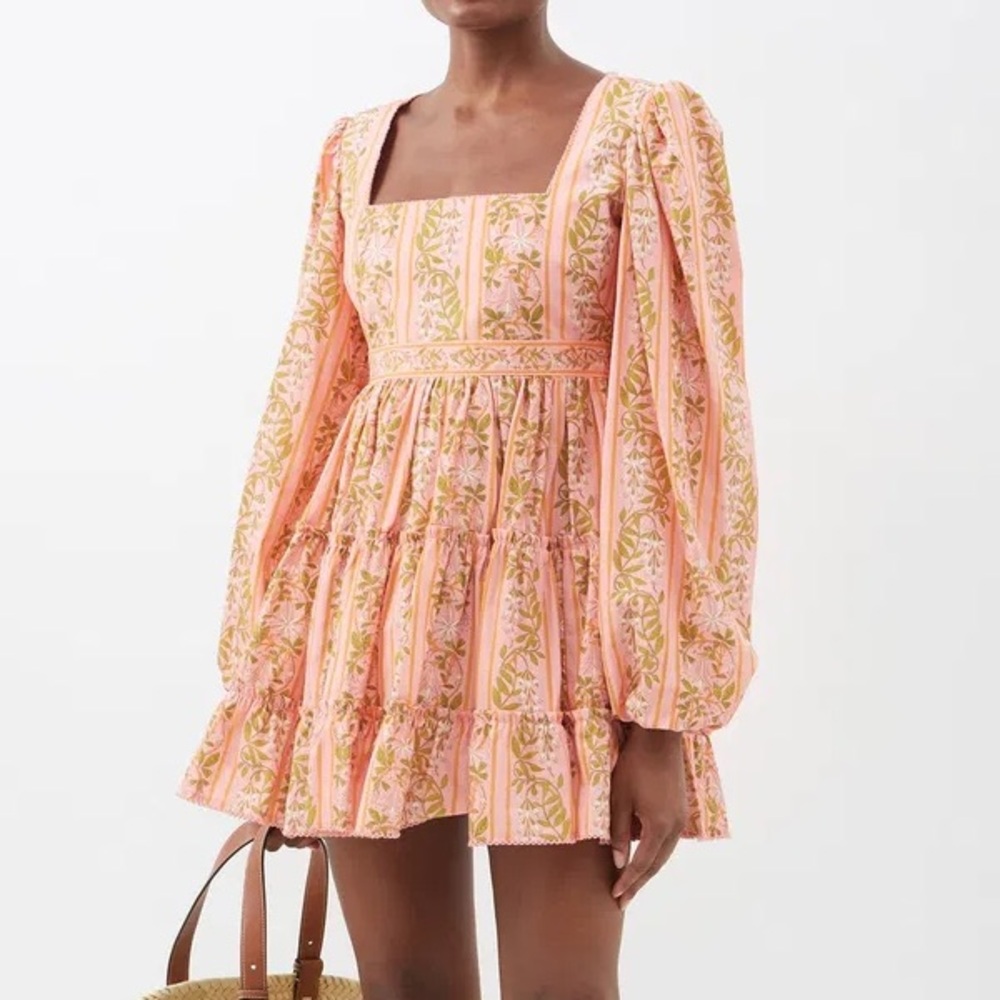 Agua by Agua Bendita Pink Floral Long Sleeve Dress